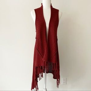 Fontana | Rust Fringed Knit Sweater Vest *NWT*